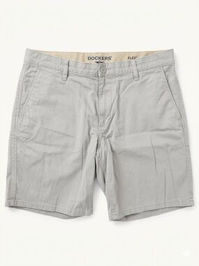 Men's Dockers Gray Casual Shorts With Pockets Size 34